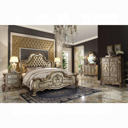 Dresden Bone PU & Gold Patina Eastern King Bed image