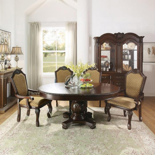 Chateau De Ville Fabric & Espresso Arm Chair image