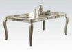 Acme Francesca Rectangular Dining Table in Champagne 62080 image