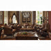 Dresden Golden Brown Velvet & Cherry Oak Sofa w/7 Pillows image