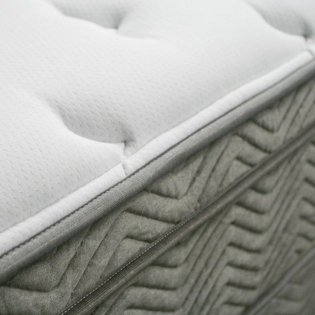 AFTON White/Gray 12" Euro Box Pocket Coil, Full